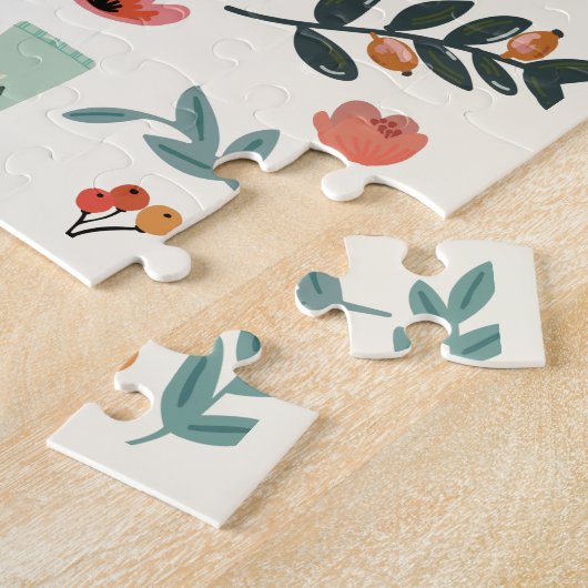 Botanische schoonheid en flesvormig Natuur Patroon Legpuzzel (Zijkant)