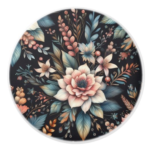 botanische schoonheid keramische knop (Voorkant)