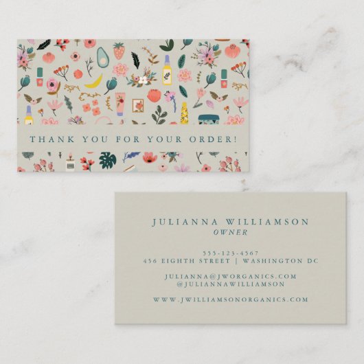 Botanische schoonheid Natuur met dank aan u Visitekaartje (Voorkant / Achterkant)