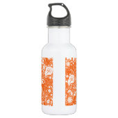 Botanische schoonheid Oranje Waterfles (Achterkant)