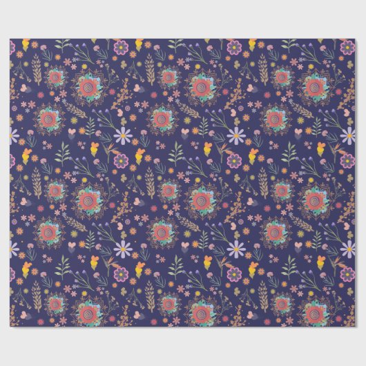 Botanische Schoonheid Wrapping Papier Bloemenpatro (Vlak)