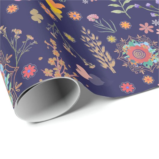 Botanische Schoonheid Wrapping Papier Bloemenpatro (Rol Hoek)