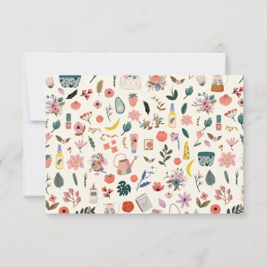 Botanische schoonheidsflora Natuur Aangepaste naam Bedankkaart (Achterkant)