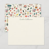 Botanische schoonheidsflora Natuur Aangepaste naam Notitiekaartje (Voorkant / Achterkant)