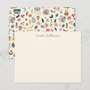 Botanische schoonheidsflora Natuur Aangepaste naam Notitiekaartje