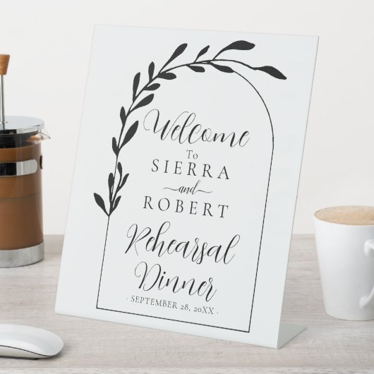 Botanische Script Minimale repetitie binnenwelkoms Reclamebord Met Voetstuk (Insitu)