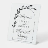 Botanische Script Minimale repetitie binnenwelkoms Reclamebord Met Voetstuk (Voorkant)