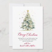Botanische Script Tree Non Photo Christmas-Kaarten Feestdagenkaart (Voorkant)