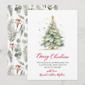 Botanische Script Tree Non Photo Christmas-Kaarten Feestdagenkaart (Voorkant / Achterkant)