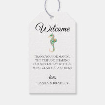 Botanische Seahorse bruiloft welkomsttas