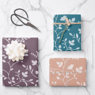 Botanische Serenade Minimalistische Witte Bloemenc Inpakpapier Vel
