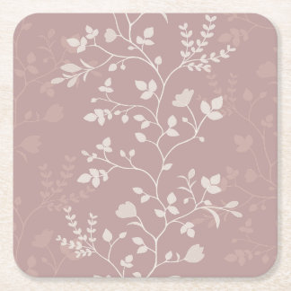 Botanische Serenade XL 3 delicate bloem silhouet Kartonnen Onderzetters
