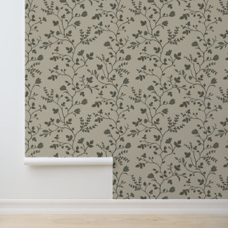 Botanische Serenade XL donkere bloemen en bladeren Behang