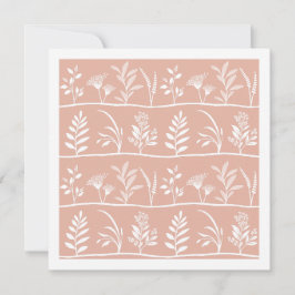 Botanische Serenade Zachte Perzik Minimalistische  Notitiekaartje