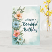 Botanische Serene Kaart (Gele Bloem)
