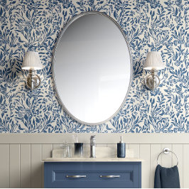 Botanische sereniteit - Blauw en Wit - Kust Behang