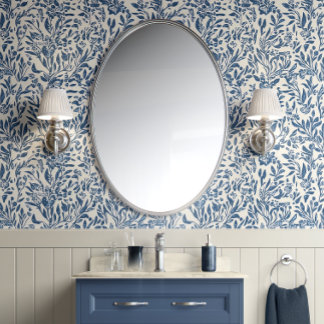 Botanische sereniteit - Blauw en Wit - Kust Behang