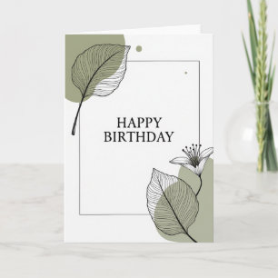 Botanische Serif Verjaardagskaart Kaart