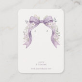 Botanische Sering Coquette Strik Sieraden Display  Visitekaartje (Voorkant)