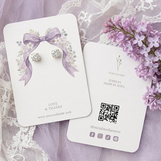 Botanische Sering Coquette Strik Sieraden Display  Visitekaartje