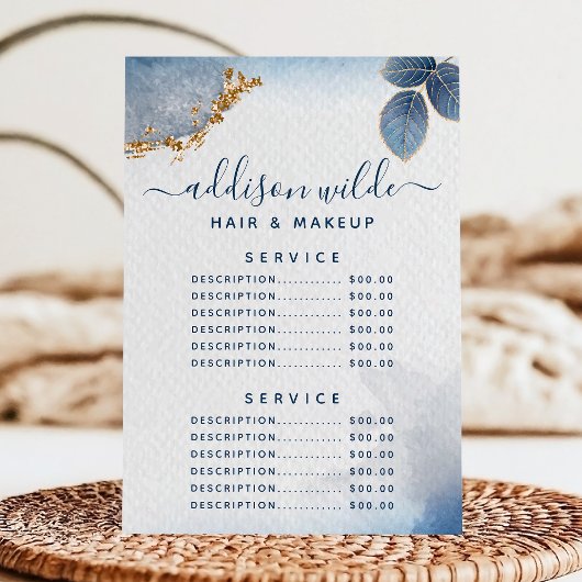 Botanische serviceprijs voor Blue Gold Waterverf Menu