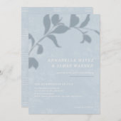 Botanische Shadow Weddenschap - Blauw Save The Date (Voorkant / Achterkant)