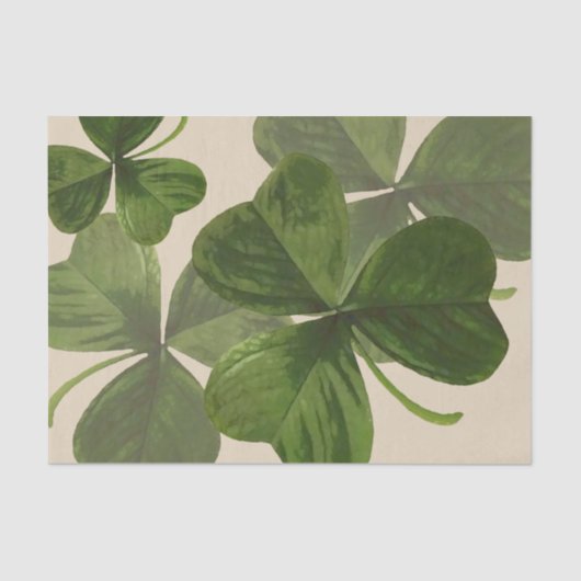 Botanische Shamrock-foto's op aangepaste kleuren Tissuepapier (Voorkant)