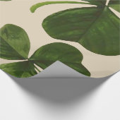 Botanische Shamrocken Foto op Aangepaste kleur Cadeaupapier (Hoek)
