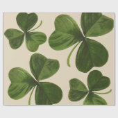 Botanische Shamrocken Foto op Aangepaste kleur Cadeaupapier (Vlak)