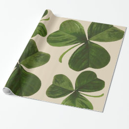 Botanische Shamrocken Foto op Aangepaste kleur Cadeaupapier