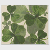 Botanische Shamrocken Foto op Custom Cream Color Cadeaupapier (Vlak)