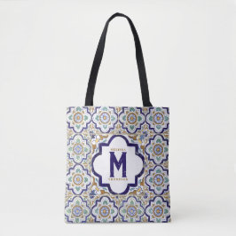 Botanische sierTegels Monogram Tote Bag