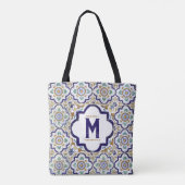 Botanische sierTegels Monogram Tote Bag (Achterkant)
