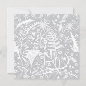 Botanische Silver Grey Pattern Engagement Party Kaart (Achterkant)