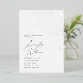 Botanische Silver Leaf repetitie diner Folie Uitnodiging (Staand Voorkant)