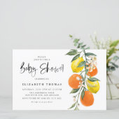 Botanische Sinaasappel en citroen Baby shower Invi (Staand voorkant)