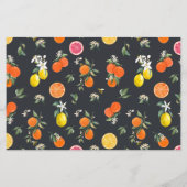 Botanische Sinaasappel en citroen Baby shower Invi (Achterkant)