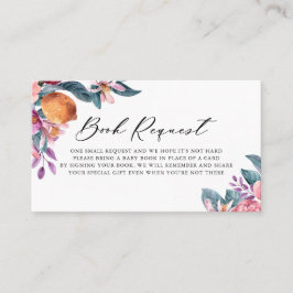 Botanische Sinaasappels Baby shower Book Request K Plaatskaartje