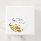 Botanische Sinaasappels en citroenen Baby shower Bedankjes Labels (In situ)