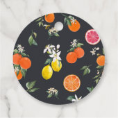 Botanische Sinaasappels en Citroenen Bruidsdiner Bedankjes Labels (Achterkant)