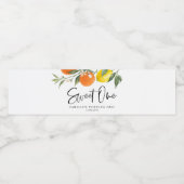 Botanische Sinaasappels en citroenen eerste verjaa Waterfles Etiket (Enkel label)