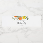 Botanische Sinaasappels en citroenen zomerverjaard Waterfles Etiket (Enkel label)