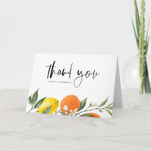 Botanische Sinaasappels en Citrus Citrus Afstudere Bedankkaart (Voorkant)