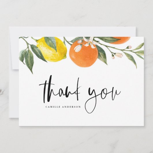 Botanische Sinaasappels en Citrus Citrus Afstudere Bedankkaart (Voorkant)