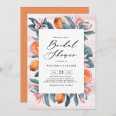 Botanische Sinaasappels en roze bloesems Vrijgezel Kaart (Voorkant / Achterkant)