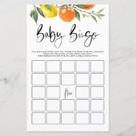 Botanische Sinaasappels & Lemons Baby shower Bingo
