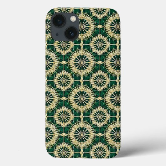 Botanische Smaragd Esthetische Chic Gouden Accent Case-Mate iPhone Case (Achterkant)