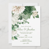 Botanische Smaragd Groene Moderne Elegante Huwelij Kaart (Voorkant)