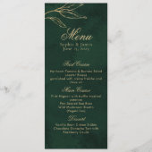 Botanische Smaragdgroene en Gouden Elegante Bruilo Menu (Voorkant)