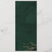 Botanische Smaragdgroene en Gouden Elegante Bruilo Menu (Achterkant)